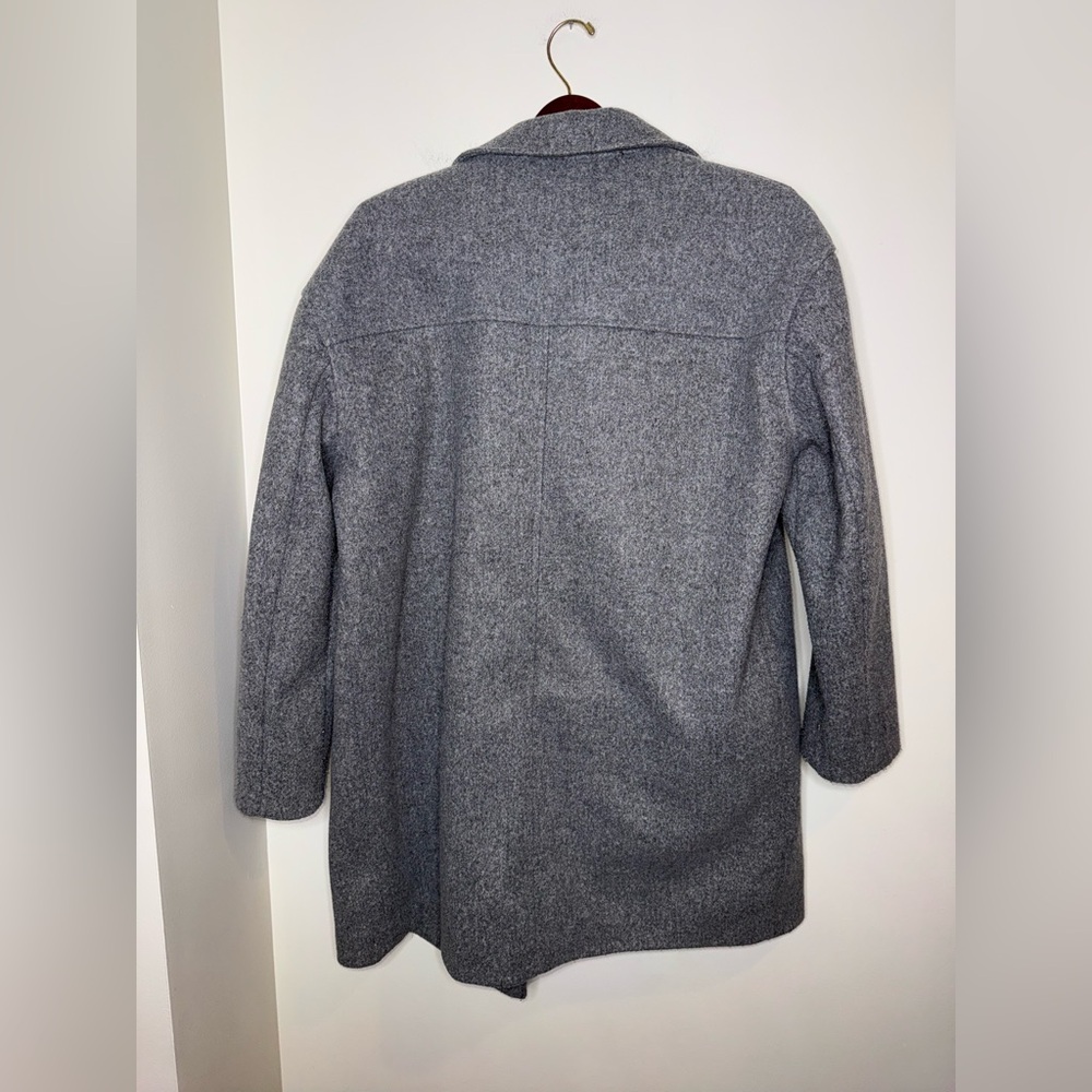 Topshop Heathered Riley Long Coat in Marl Gray - Picture 6 of 6